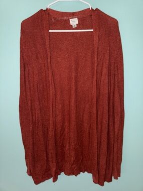 Women's Open-Front Cardigan Sweater - Deep Red